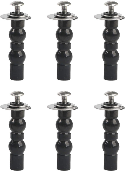 6 Pack Universal Toilet Seat Hinges Screw, Toilet Seat Hinges Blind Hole Fixings Expanding Rubber Top Fix Nuts Screws for Top Mounting Toilet Seat Hinges-3 Pairs