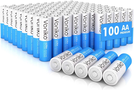 Voniko - Premium Grade Ultra Alkaline AA Batteries (100 pack)
