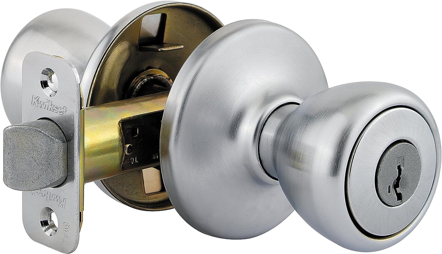 Kwikset 94002-870 Tylo Keyed Entry Knob with Smartkey Security In Satin Chrome
