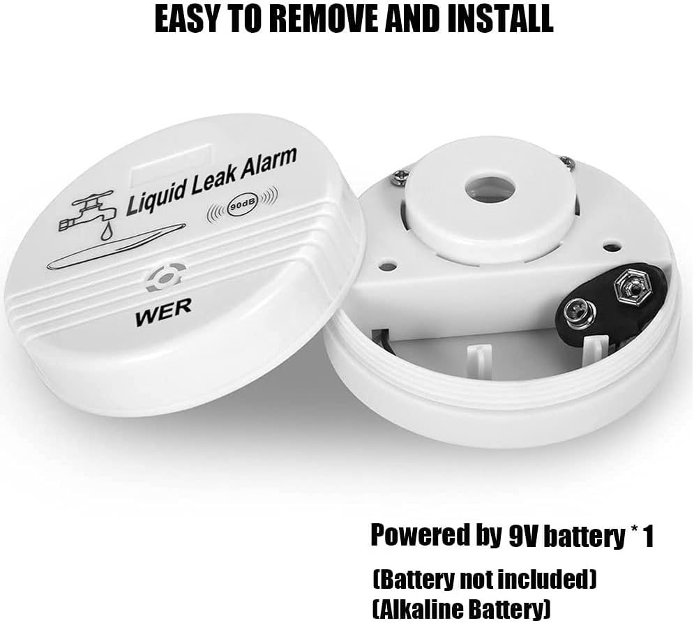 Wireless Water Leak Sensor Alarm - WER 90db Loud Buzzer