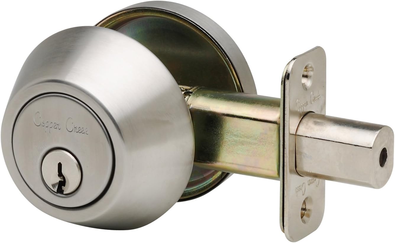 Copper Creek DB2410SS Single Cylinder Deadbolt, Standard Size, Satin Stainless