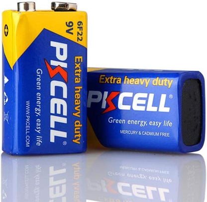 PKCELL 9V Super Heavy-Duty Battery 6F22 Mn1604 for Smoke Detectors (100pc)