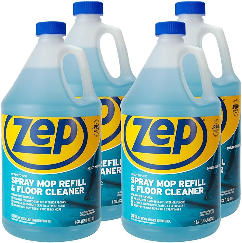 Zep Industrial Multi-Surface Floor Cleaner - 1 Gallon, (Case of 4) ZUMSF128 - All-Purpose Floor Cleaner (Spray Mop Refill)