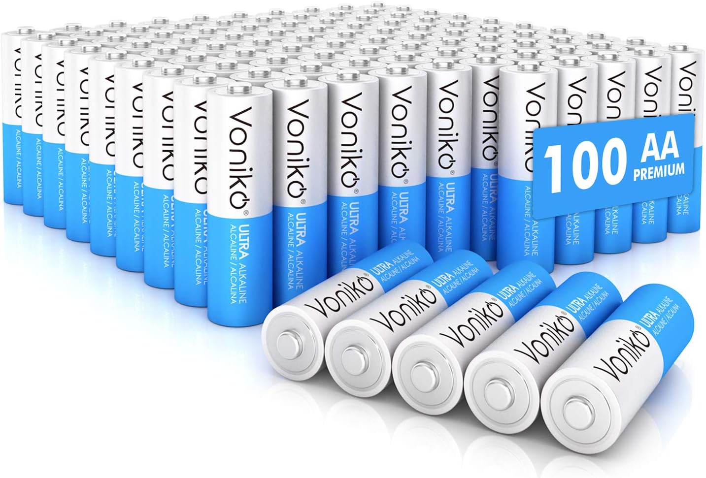 Voniko - Premium Grade Ultra Alkaline AA Batteries (100 pack)