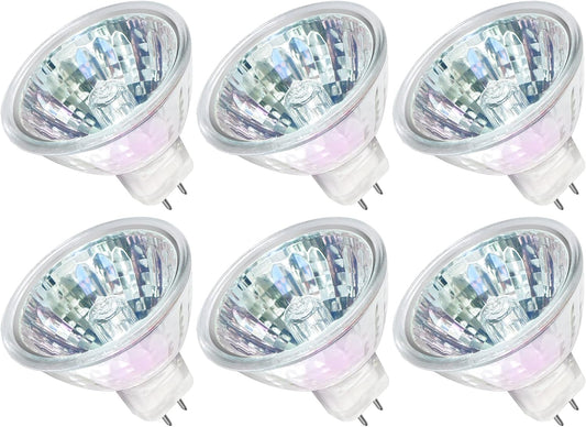 MR16 Halogen Light Bulbs 50W 12V 2 Pin GU5.3 Base Dimmable, 50W Halogen MR16 Bulbs with Clear Glass Cover, 6 Pack