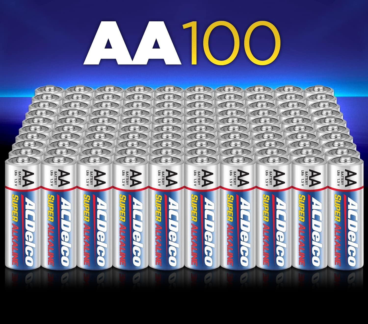 ACDelco 100-Count AA Batteries, Maximum Power Super Alkaline Battery, – GH  Maintenance Supply