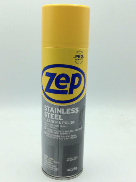 Zep Stainless Steel Cleaner and Polish 14 ounces (Case of 4) ZUSSTL14 - Protects Metal Surfaces from Fingerprints, Soil and Waterspots